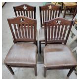 (4) Wood Chairs w/ Star