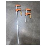 (2) Wood Handle Clamps, 3701/3703