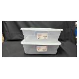 (2) Sterilite 28Qt Plastic Storage Containers