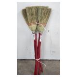 (6) Red Boardwalk Lobby Corn Brooms(39 in.)