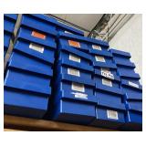 (24) Akron-Mils Blue Bins