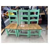 (3) Wooden Chairs