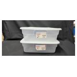 (2) Sterilite 28Qt Plastic Storage Containers