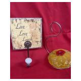 Hook Wall Art + Hummingbird Feeder