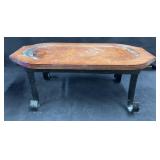 Metal Stand W/ Wooden Serving Tray