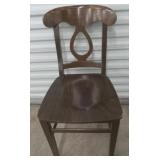 Vintage Key Hole Walnut Brown Eagle Chair