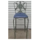 Victorian Heavy Cast Iron Bar Stool W/ Cushion