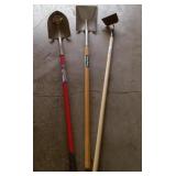 (3) Piece Light Duty Shovels & (1)  Hoe Gdn