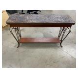 Hammered Copper Top Entry Table
