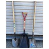 (3) Shovels - Digging / Transfer, Lg Transfer