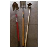 (3) Piece Light Duty Shovels & (1)  Hoe Gdn