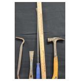 (3) Pry Bars + Bostitch Hammer