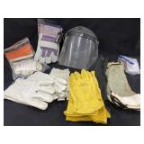 Work Gloves and Face Shield