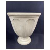 Beige Resin Urn Planter, 17" x 17" x 17.25"