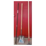 (3) Piece Light Duty Shovel, Hoe Scuffle & Crowbar