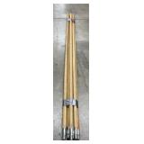 (6) Wood Mop / Broom Handles 5 ft