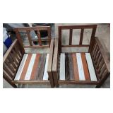 2 Wide Wooden Chairs