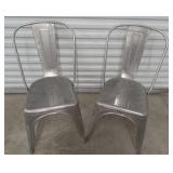 (2) Metal Cafe Clear Coated Chairs