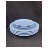 (4) HLC Fiesta Dinner Plates and (3) Dessert
