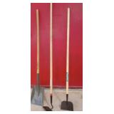 (3) Piece Light Duty Shovel, Hoe Scuffle & Aggie