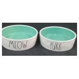Rae Dunn Artisan Collection Meow & Purr Cat Bowls