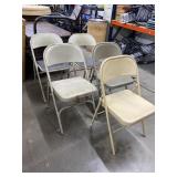 (5) Tan Metal Folding Chairs