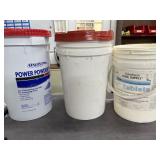 Plastic buckets (3) Two with lids