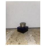 Blue Glass Inkwell