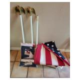 American and Texan Flags