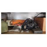 Umpire Helmet and Contents of Shelf