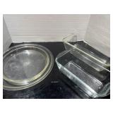 (2) Glass Pie Plates + Pyrex Baking Dish +