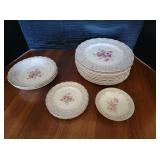 Vintage Scalloped Edge Rose Plates