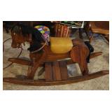 Solid Wood Rocking Horse w/Padded Seat