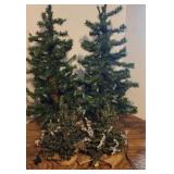 (4) X-Mas Trees (2) Lg Ones Light Up