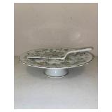 Andrea By Sadek Floral Cake Plate on Pedestal