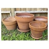 (4) Terracotta Pots
