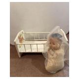 Vtg. Doll Crib and Doll Torso