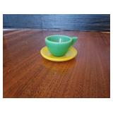 Mini Milk Glass Tea Cup and Saucer