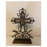 14.5 in. Metal and Mirror Crucifix