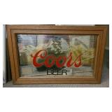 18x28 Coors Mirror - cracked
