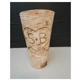 9in Rustic Vase w/ Initials S & B