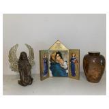 Angel Figurine and Vase