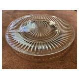 Round Glass Platter w/Silver Plated Base