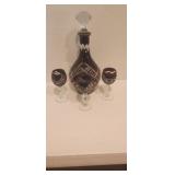 Decorative Decanter w/(3) Glasses