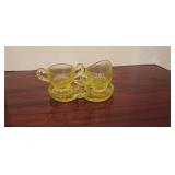 Vaseline Glass Sugar/Creamer Set