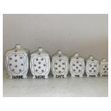Set of 6 French Ceramic Spice Jars