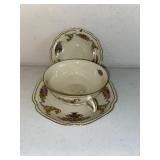 3 Pcs. Schlaggenwald Embellished Floral China