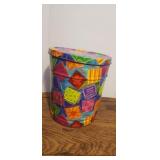 Christmas Tin Full Of Wooden Blocks