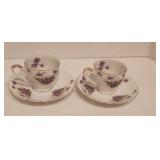 (2) Cup & Saucers Lefton China