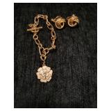 Bracelet and Clip On Earrings